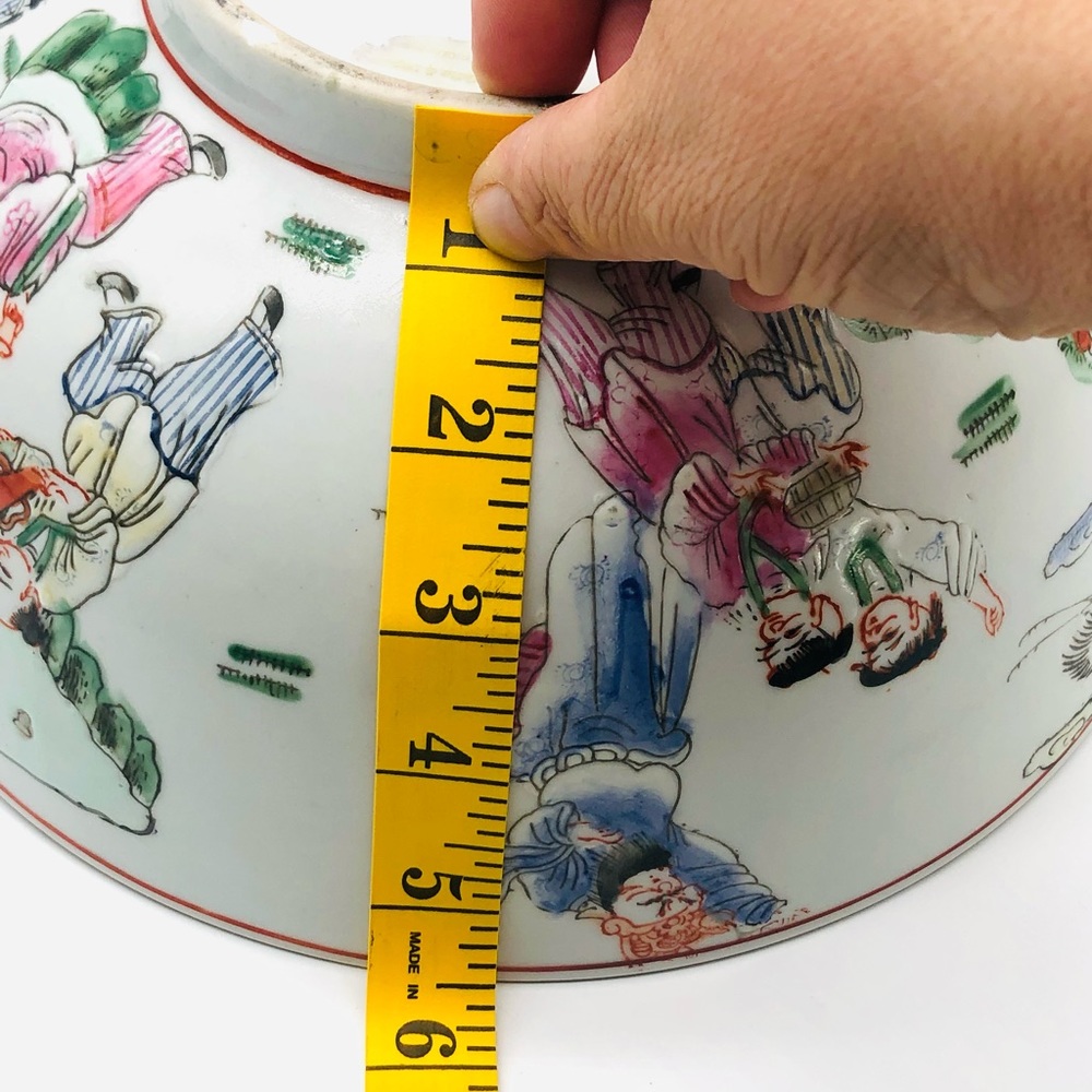 Antique Chinese Hand Painted Rose Bowl - Picture 14 of 14